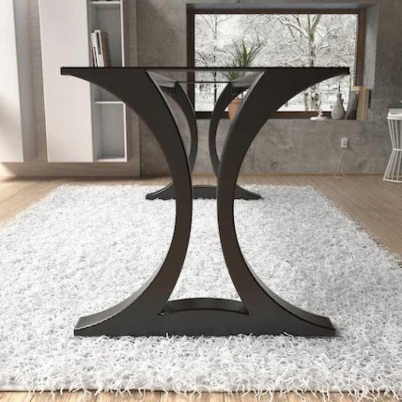 HaloCurve Unique Shape Metal Table Legs for Entryway Consoles and Dining Tables wi...